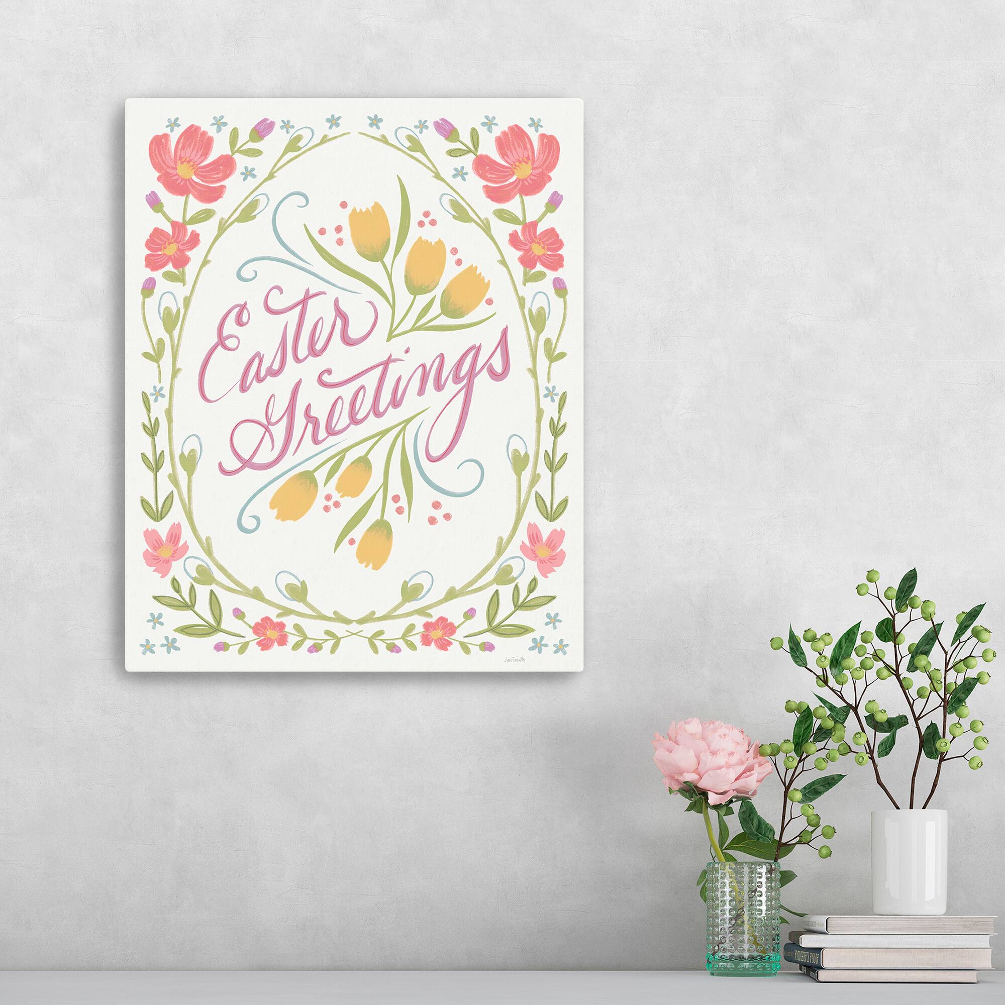 Lumaprints Easter Greetings I Light Canvas Giclée Art